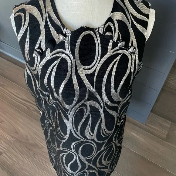 Milly Mod Black and Silver shift dress sz12 - Picture 3 of 4